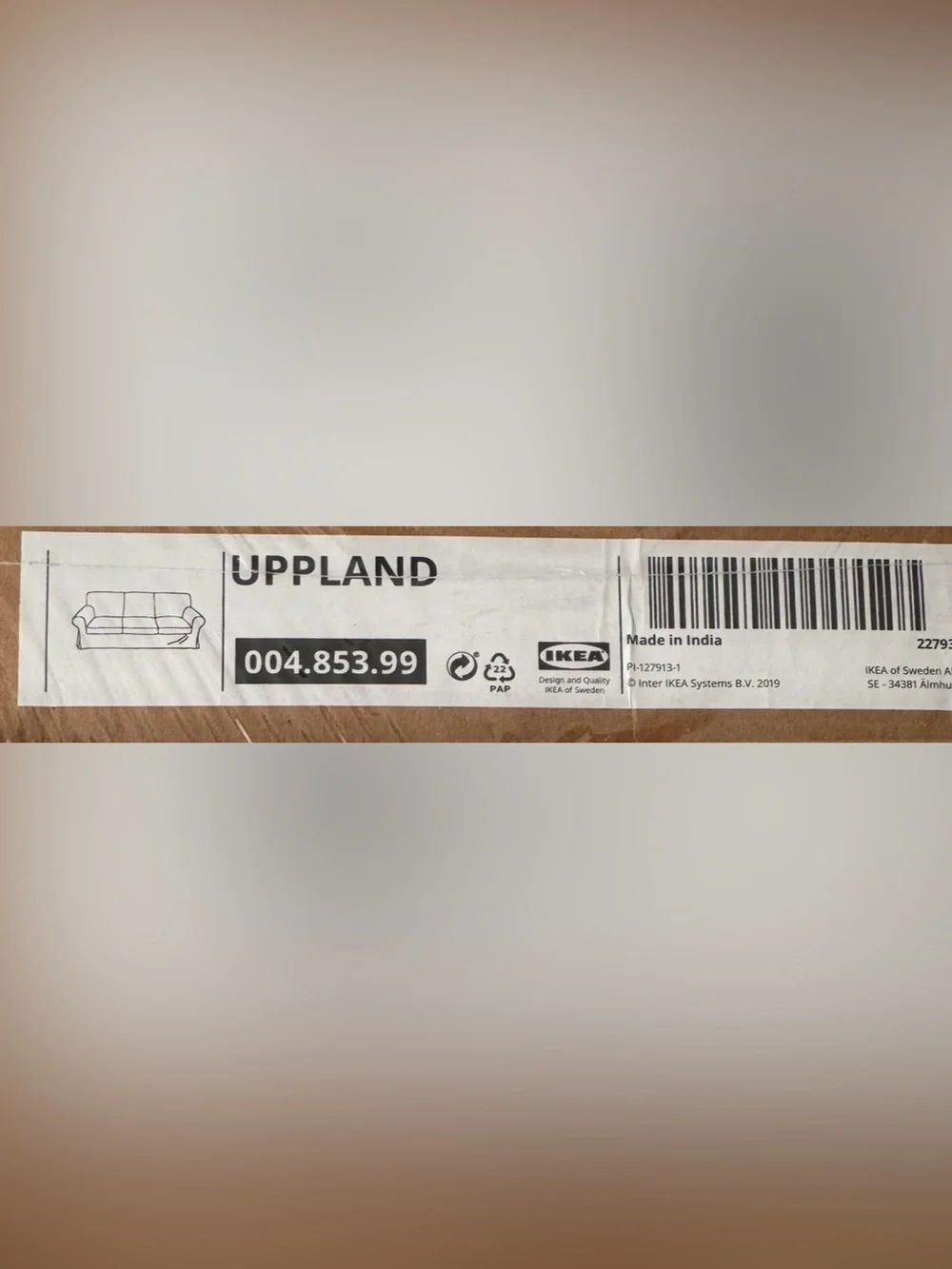 Brand New! IKEA UPPLAND Gray Fabric Sofa Cover.